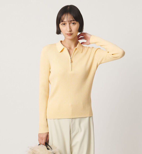 UNITED ARROWS「ウール リブ ジップ ポロニット」|ニット・セーター|