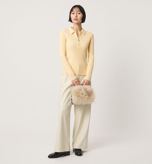 UNITED ARROWS「ウール リブ ジップ ポロニット」|ニット・セーター|