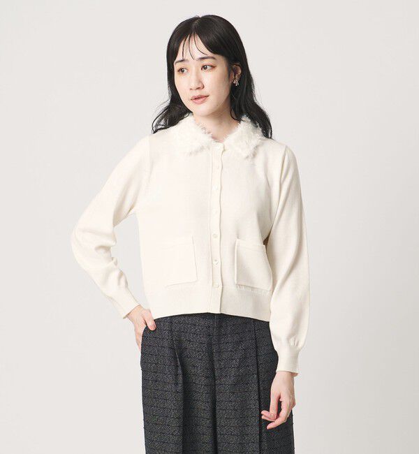 UNITED ARROWS「ファーリー ニット カーディガン」|カーディガン|