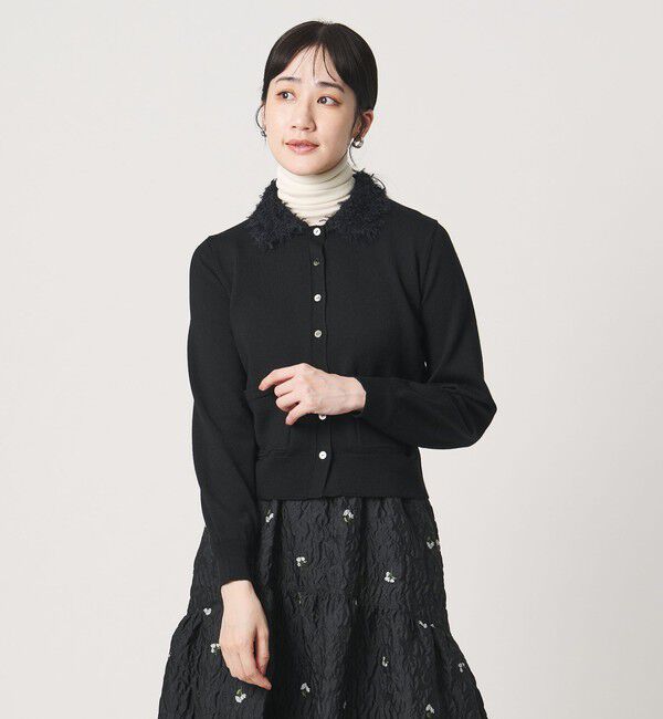 UNITED ARROWS「ファーリー ニット カーディガン」|カーディガン|