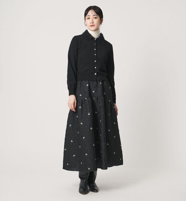 UNITED ARROWS「ファーリー ニット カーディガン」|カーディガン|
