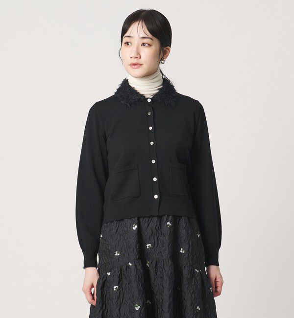 UNITED ARROWS「ファーリー ニット カーディガン」|カーディガン|