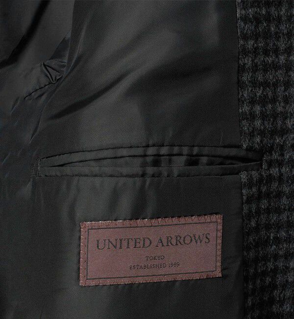 UNITED ARROWS「ウール/カシミヤ ビーバー ハウンドトゥース ステンカラーコート」|ステンカラーコート|