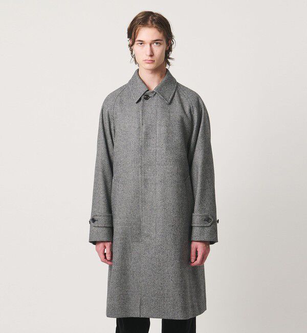 UNITED ARROWS「ウーステッド メルトン ハウンドトゥース バルマカーンコート」|ステンカラーコート|