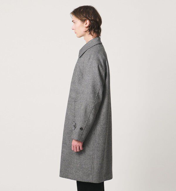 UNITED ARROWS「ウーステッド メルトン ハウンドトゥース バルマカーンコート」|ステンカラーコート|
