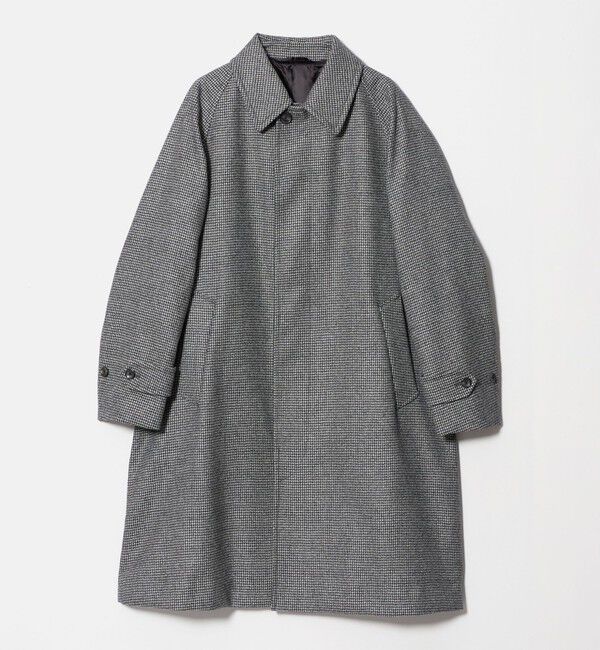 UNITED ARROWS「ウーステッド メルトン ハウンドトゥース バルマカーンコート」|ステンカラーコート|