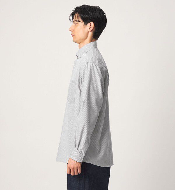 UNITED ARROWS green label relaxing「エブリット コットン ストライプ リラックス スナップ ボタンダウン シャツ -イージーアイロン-」|シャツ・ブラウス|