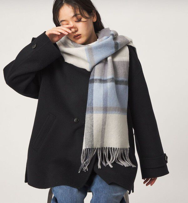 UNITED ARROWS green label relaxing「ウールリバーシブル チェックマフラー」|ストール|