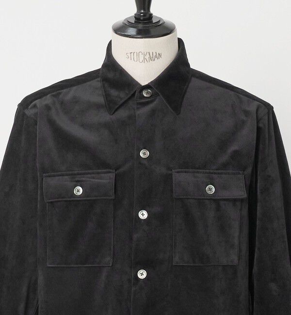 UNITED ARROWS green label relaxing「ポリエステル ベロア フラップ 2パッチポケット シャツ羽織り」|シャツ・ブラウス|