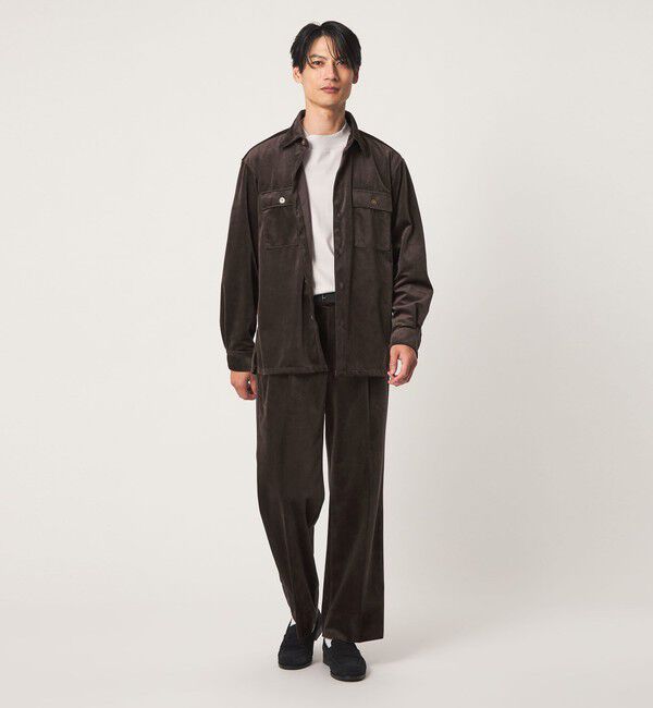 UNITED ARROWS green label relaxing「ポリエステル ベロア フラップ 2パッチポケット シャツ羽織り」|シャツ・ブラウス|