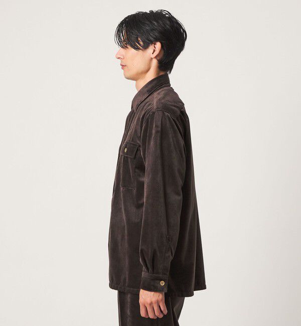 UNITED ARROWS green label relaxing「ポリエステル ベロア フラップ 2パッチポケット シャツ羽織り」|シャツ・ブラウス|