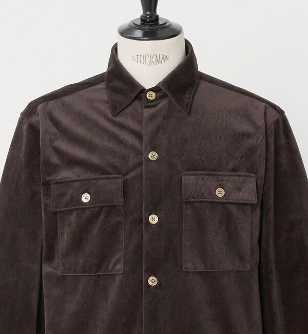 UNITED ARROWS green label relaxing「ポリエステル ベロア フラップ 2パッチポケット シャツ羽織り」|シャツ・ブラウス|