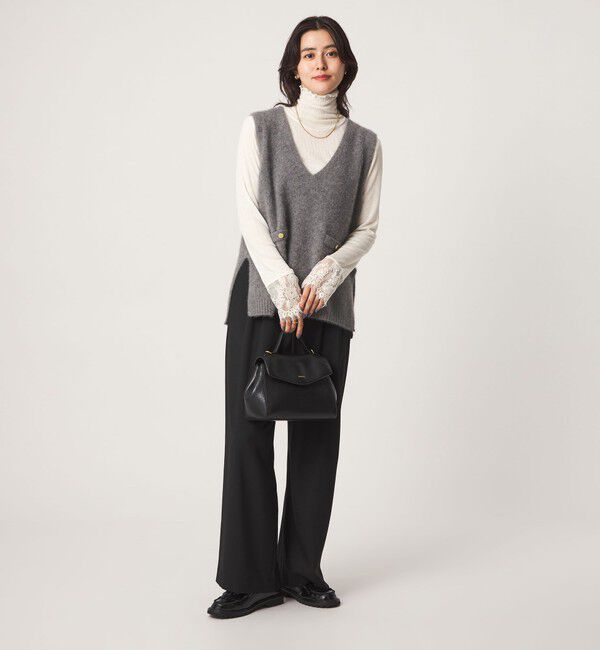 UNITED ARROWS green label relaxing「テレコ ソデ レース タートルネック プルオーバー」|Tシャツ・カットソー|