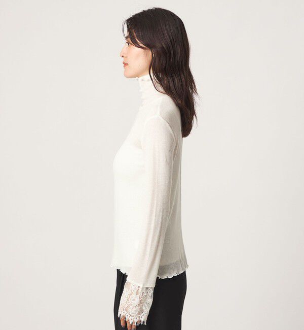 UNITED ARROWS green label relaxing「テレコ ソデ レース タートルネック プルオーバー」|Tシャツ・カットソー|