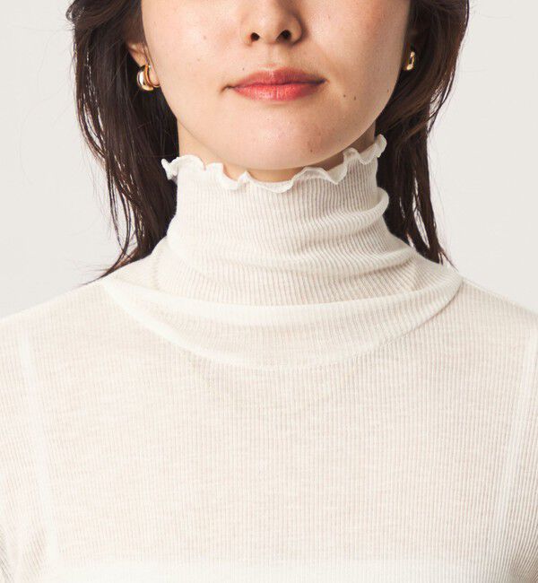 UNITED ARROWS green label relaxing「テレコ ソデ レース タートルネック プルオーバー」|Tシャツ・カットソー|