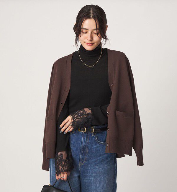UNITED ARROWS green label relaxing「テレコ ソデ レース タートルネック プルオーバー」|Tシャツ・カットソー|