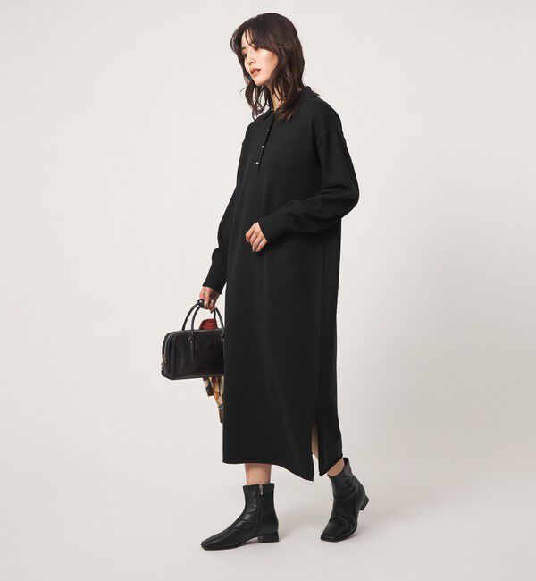 UNITED ARROWS green label relaxing「フェイクパール ボタン ニット ワンピース ウォッシャブル」|ワンピース|