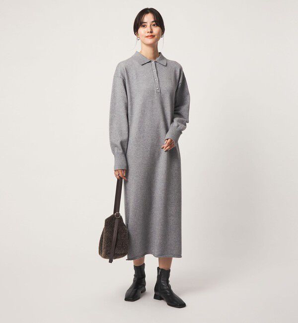 UNITED ARROWS green label relaxing「フェイクパール ボタン ニット ワンピース ウォッシャブル」|ワンピース|