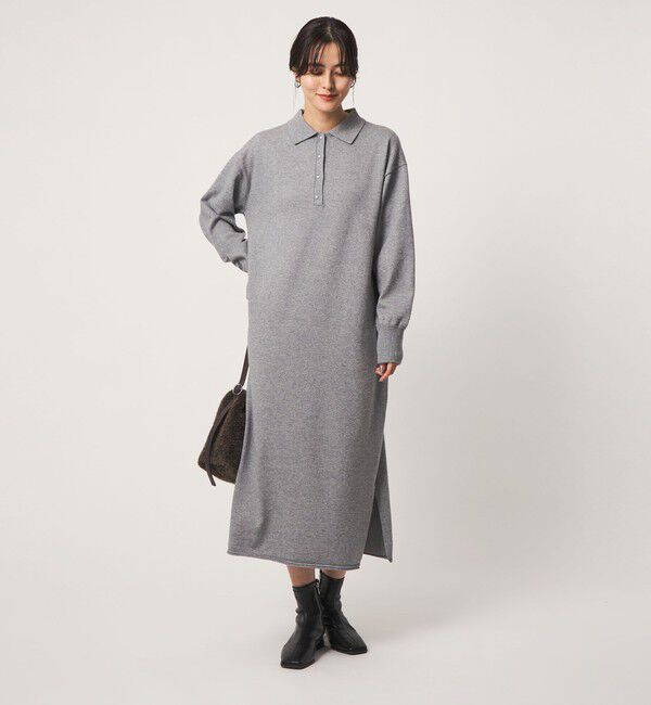UNITED ARROWS green label relaxing「フェイクパール ボタン ニット ワンピース ウォッシャブル」|ワンピース|