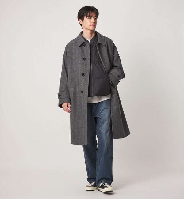 UNITED ARROWS green label relaxing「FINE BASIC ウール ツイード ステンカラー コート」|ステンカラーコート|