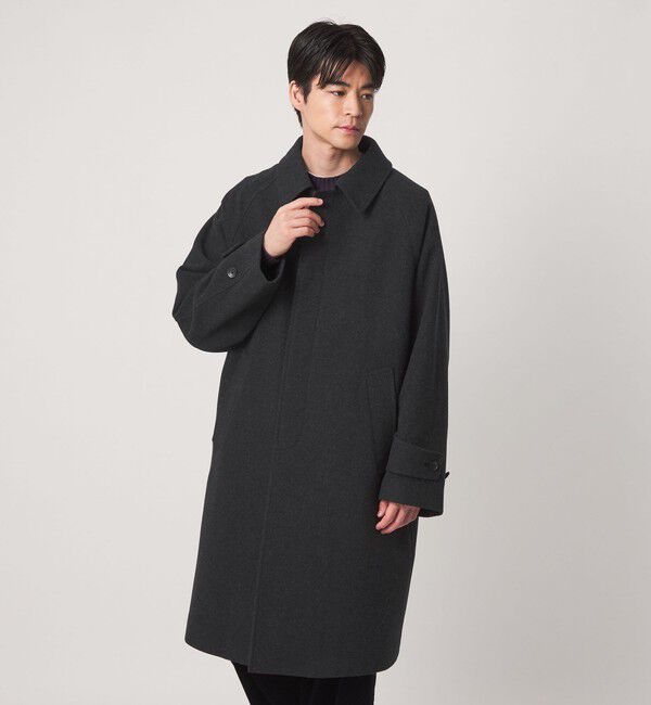 UNITED ARROWS green label relaxing「FINE BASIC ウール ツイード ステンカラー コート」|ステンカラーコート|