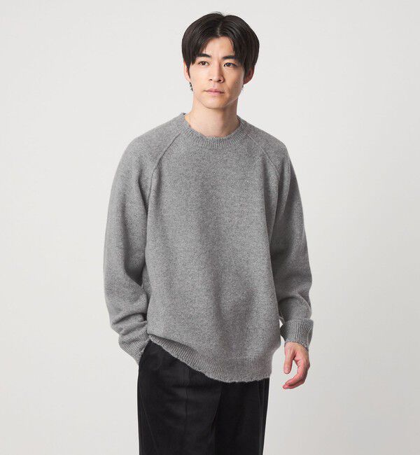 UNITED ARROWS green label relaxing「AOTEAROA WOOL FRAY クルーネック ニット」|ニット・セーター|MD.GRAY