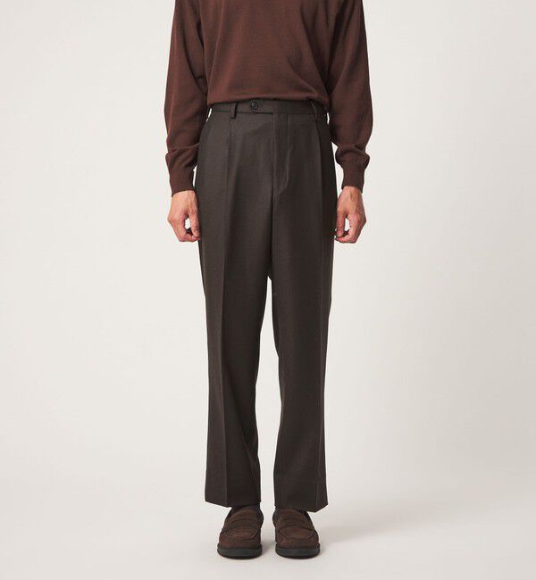 UNITED ARROWS green label relaxing「GLR CLOTH フラノ RLX/RG 2プリーツ スラックス セットアップパンツ」|スラックス|