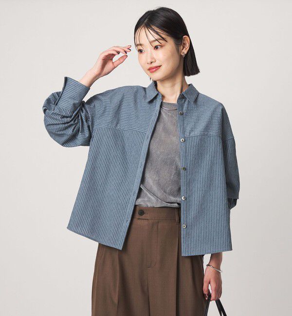 UNITED ARROWS green label relaxing「モール シアー ストライプ シャツ」|シャツ・ブラウス|