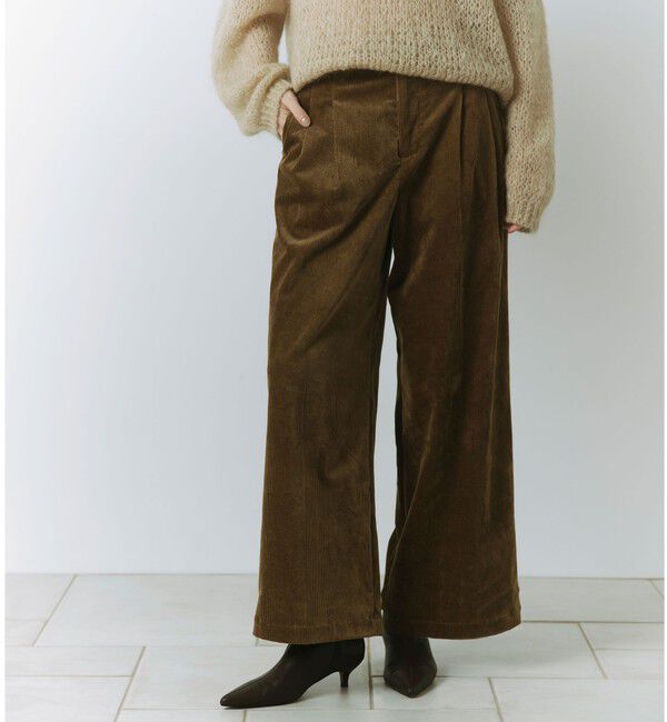 UNITED ARROWS green label relaxing「＜SEASONAL COLLECTION＞コーデュロイ 2タック ワイドパンツ」|その他|BEIGE