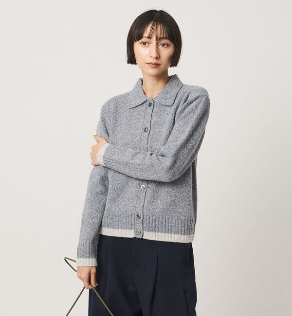 UNITED ARROWS「ミックスカラー ポロニット カーディガン」|カーディガン|