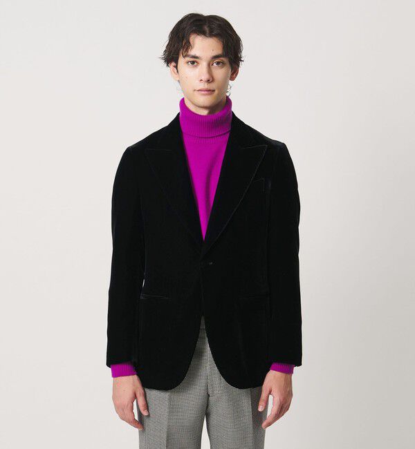 UNITED ARROWS「ベルベット シングル 1ボタン テーラードジャケット」|テーラードジャケット|
