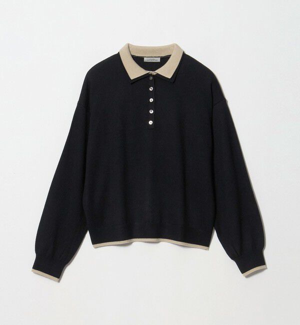 UNITED ARROWS green label relaxing「【WEB限定】＜at ease＞エリ ハイショク ニット プルオーバー」|ニット・セーター|BLACK