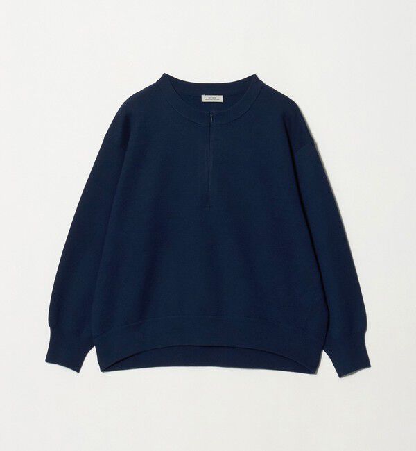 UNITED ARROWS green label relaxing「【WEB限定】＜at ease＞ジップ 2WAY  ニット プルオーバー」|ニット・セーター|NAVY