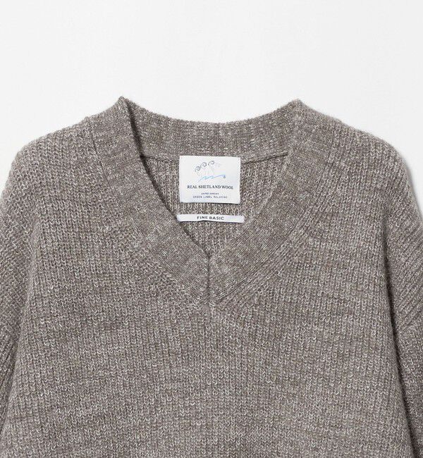 UNITED ARROWS green label relaxing「FINE BASIC シェットランドウール Vネック ニット」|ニット・セーター|