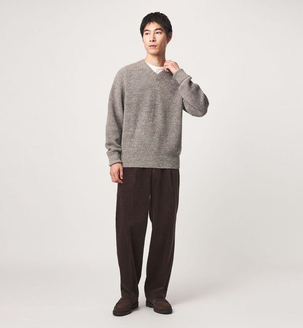 UNITED ARROWS green label relaxing「FINE BASIC シェットランドウール Vネック ニット」|ニット・セーター|