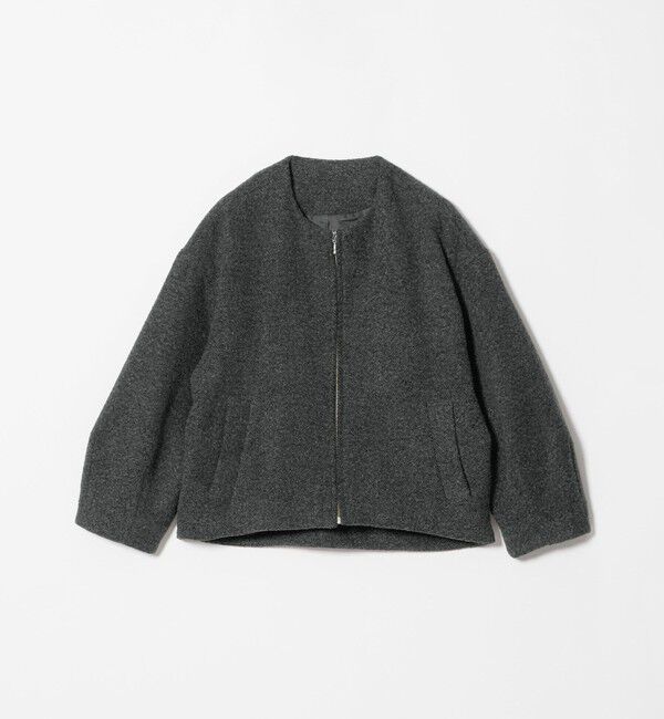 UNITED ARROWS green label relaxing「ブークレ ノーカラー ブルゾン」|ブルゾン・スタジャン|DK.GRAY