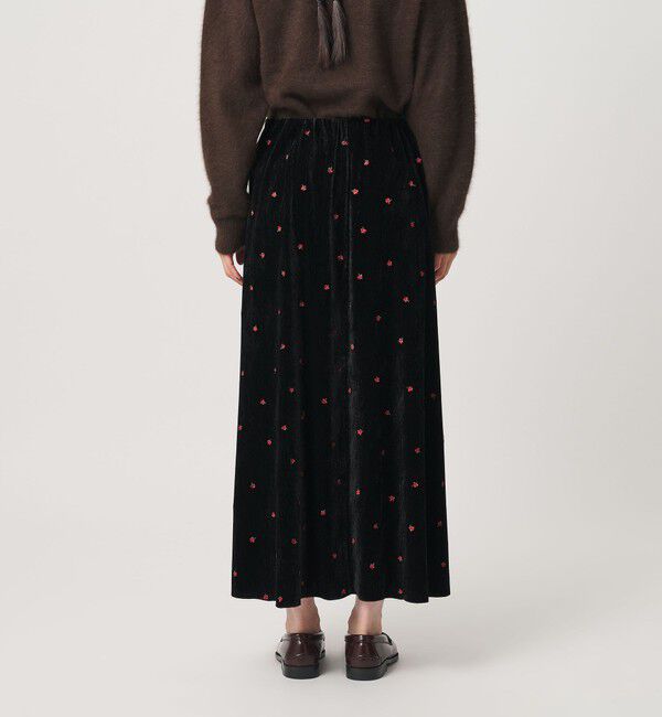 BEAUTY&YOUTH UNITED ARROWS「フラワー エンブロイダリー ベロア スカート ウォッシャブル」|スカート|