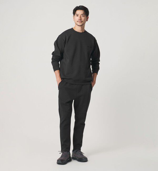 BEAUTY&YOUTH UNITED ARROWS「【WEB限定 WARDROBE SMART】ダブルニット ロゴ クルーネック スウェット/セットアップ対応【抗菌・防臭】」|Tシャツ・カットソー|