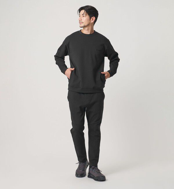 BEAUTY&YOUTH UNITED ARROWS「【WEB限定 WARDROBE SMART】ダブルニット ロゴ クルーネック スウェット/セットアップ対応【抗菌・防臭】」|Tシャツ・カットソー|