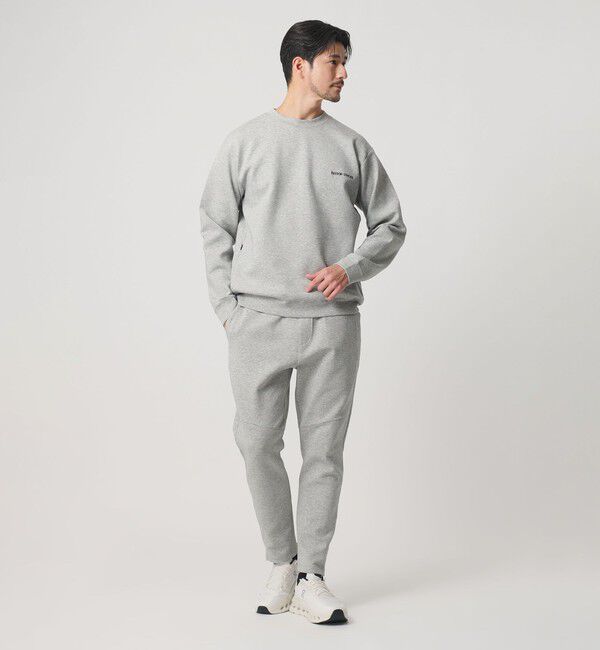 BEAUTY&YOUTH UNITED ARROWS「【WEB限定 WARDROBE SMART】ダブルニット ロゴ クルーネック スウェット/セットアップ対応【抗菌・防臭】」|Tシャツ・カットソー|