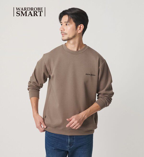 BEAUTY&YOUTH UNITED ARROWS「【WEB限定 WARDROBE SMART】ダブルニット ロゴ クルーネック スウェット/セットアップ対応【抗菌・防臭】」|Tシャツ・カットソー|OLIVE