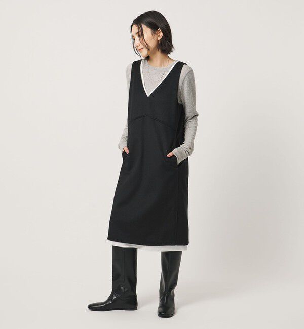 BEAUTY&YOUTH UNITED ARROWS「毛ブレンド ビーバー レイヤード ワンピース」|ワンピース|