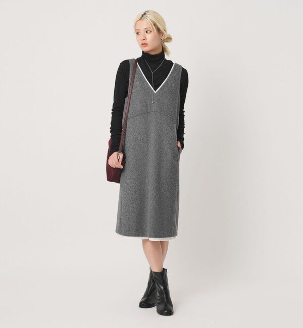 BEAUTY&YOUTH UNITED ARROWS「毛ブレンド ビーバー レイヤード ワンピース」|ワンピース|