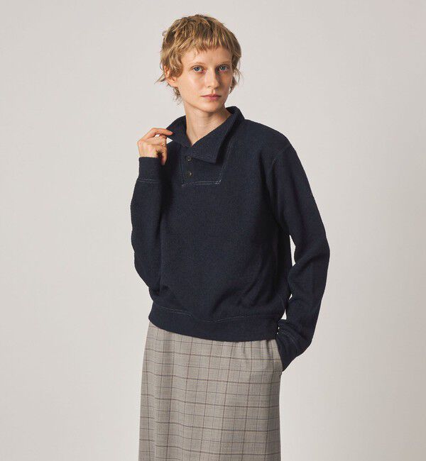 STEVEN ALAN「＜Steven Alan＞ブークレー スタンドカラー プルオーバー」|Tシャツ・カットソー|NAVY