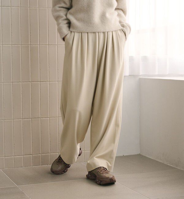 BEAUTY&YOUTH UNITED ARROWS「裏起毛ジョーゼット ワイドパンツ ウォッシャブル 防シワ」|その他|NATURAL