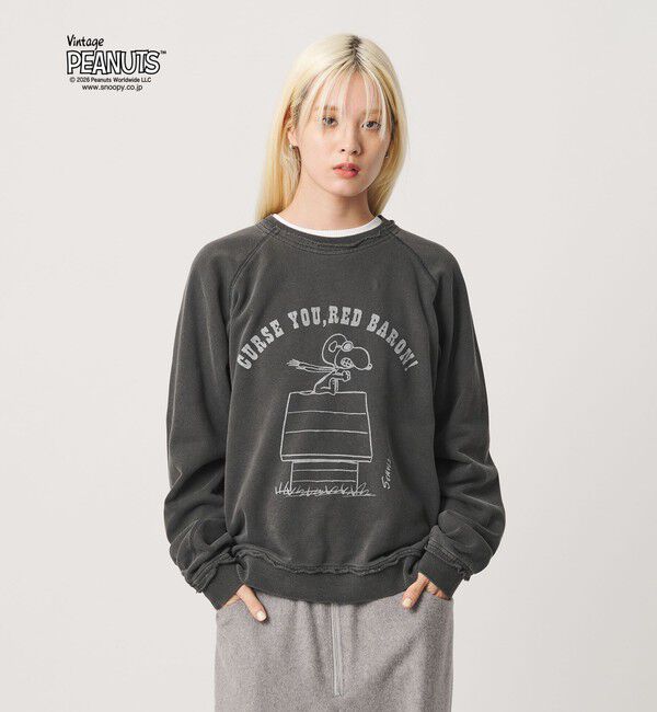 BEAUTY&YOUTH UNITED ARROWS「【別注】＜ST.JHONES 3RD CLUB＞PEANUTS プリント スウェット プルオーバー」|スウェット・ジャージ|BLACK
