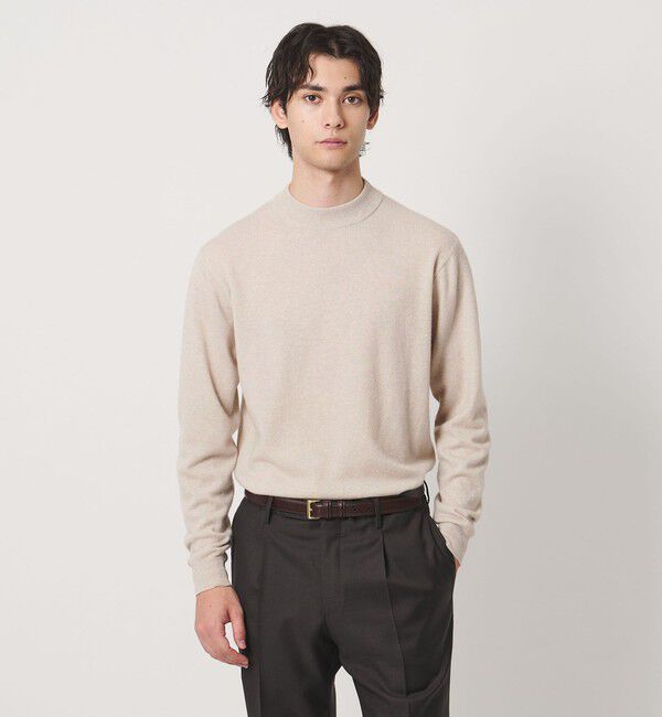 UNITED ARROWS「ウール/カシミヤ/シルク モックネック ニット」|ニット・セーター|NATURAL