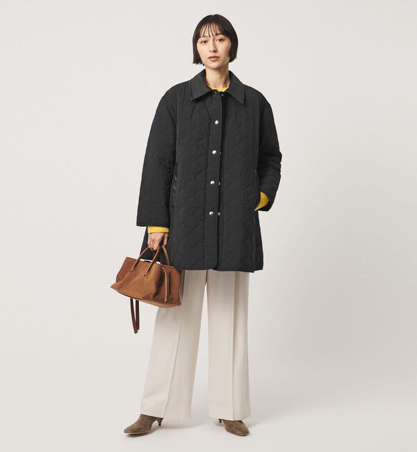 UNITED ARROWS「キルティング ステンカラー ミドルコート」|ステンカラーコート|