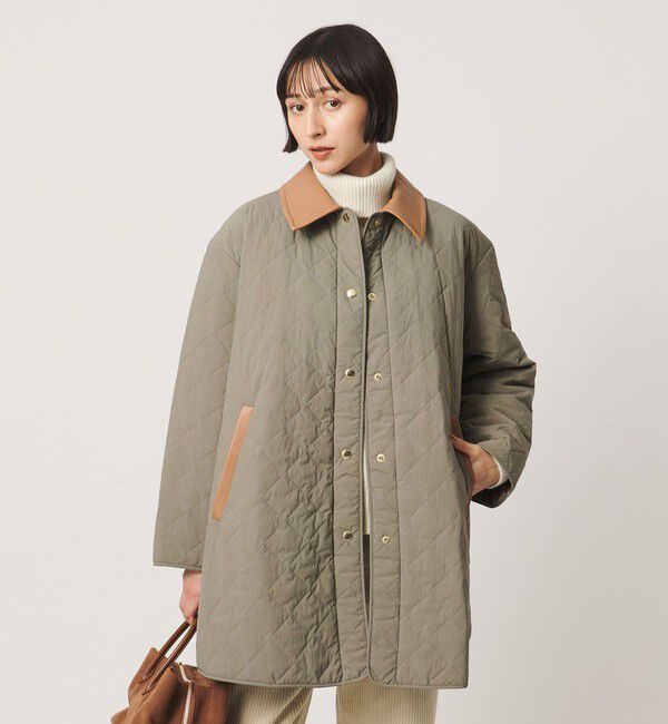UNITED ARROWS「キルティング ステンカラー ミドルコート」|ステンカラーコート|