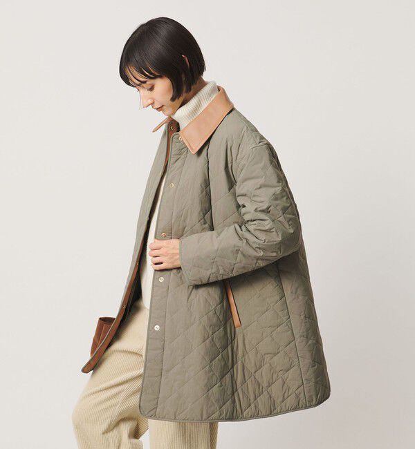 UNITED ARROWS「キルティング ステンカラー ミドルコート」|ステンカラーコート|